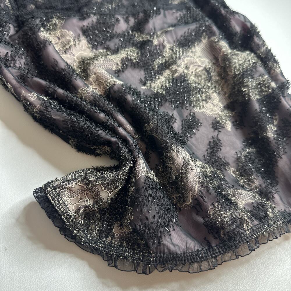 VTG Supermarket Women's Black Mesh Sheer Lace Camisole Top Cami Strappy Small - Picture 5 of 14